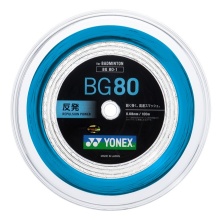Yonex struna do badmintona BG80 (kontrola + dotyk) jasnoniebieska 200m rolka