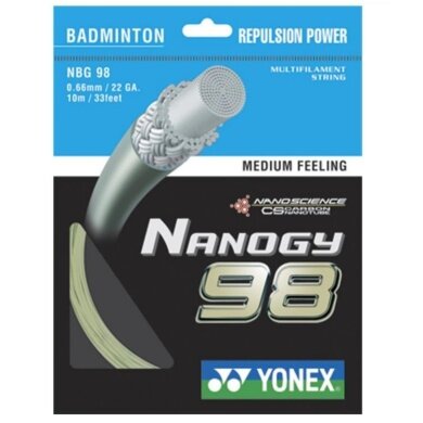 Naciąg z żyłki do badmintona Yonex Nanogy 98 złoty