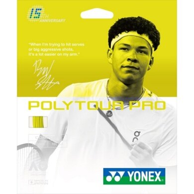 Yonex struna tenisowa Poly Tour Pro Limited Edition 1.25 (trwałość + dotyk) żółta 12m zestaw