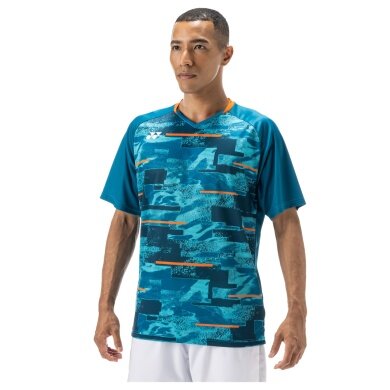 Koszulka sportowa Yonex Crew Neck Club Team 2024 niebiesko-zielona męska