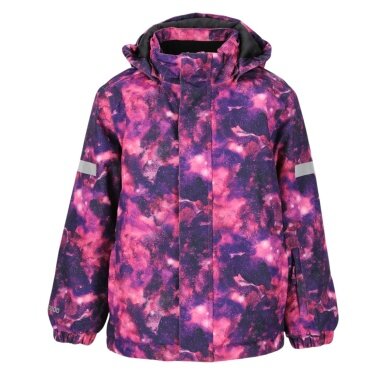 Zigzag Zimowa Kurtka Narciarska Funzone Printed Ski Jacket W-PRO 10000 (wodoodporna, wiatroszczelna) różowa/kolorowa dziewczęca