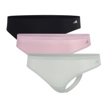 adidas bielizna Slip Thong (idealne dopasowanie) różowy/czarny/szary damski - 3 sztuki