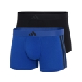 adidas bielizna bokserki low rise trunk czarny/niebieski - 2 sztuki