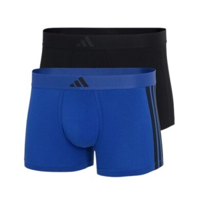 adidas bielizna bokserki low rise trunk czarny/niebieski - 2 sztuki