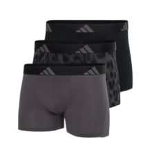 adidas bielizna bokserki trunk Active Flex Cotton czarny/szary mężczyźni - 3 sztuki