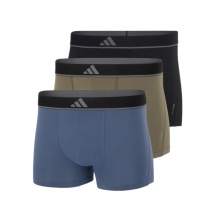 adidas bielizna bokserki Trunk Climacool Active Micro Flex Eco niebiesko/oliwkowo/zielono/czarny męskie - 3 sztuki