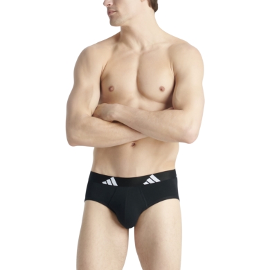 adidas bielizna slip brief Active Flex Cotton - czarny - 3 sztuki
