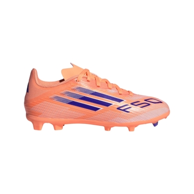 adidas buty piłkarskie F50 League FG/MG (sztuczna trawa, na twarde nawierzchnie) pomarańczowo-niebieskie chłopięce