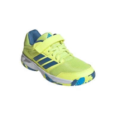 adidas halowe buty sportowe Speedcourt na rzepy limonkowo-niebieskie dla dzieci