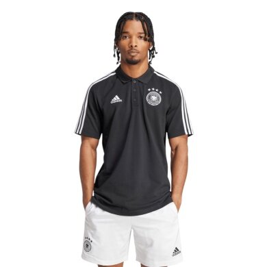 adidas Sportowe Polo DFB DNA 3-Pasy (Niemcy) czarne Mężczyźni