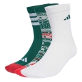 Skarpety sportowe adidas Christmas Graphic Crew (mieszanka bawełny) białe/zielone - 3 pary