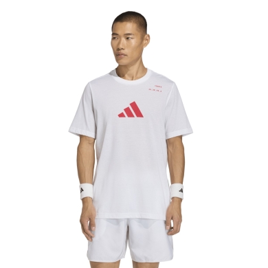 adidas T-shirt tenisowy Kategoria Graficzna (mieszanka bawełny) biały Mężczyźni
