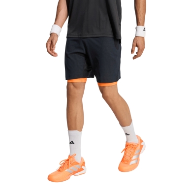 adidas spodenki tenisowe Climacool Short 2w1 (Spodenki+Legginsy) 2026 czarne/pomarańczowe męskie