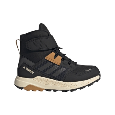 adidas buty trekkingowe Terrex Trailmaker High COLD.RDY (tekstylne, ciepłe) czarne/brązowe/beżowe dziecięce