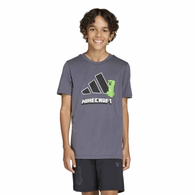 adidas T-shirt treningowy Minecraft szary chłopcy