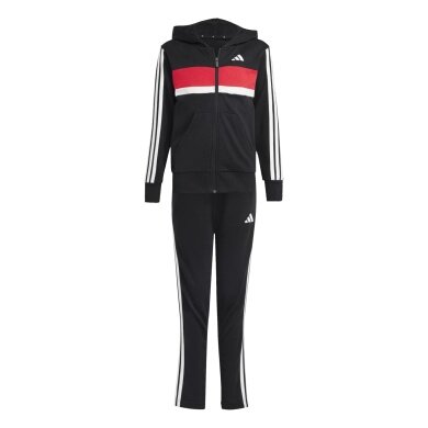 adidas dres treningowy Seasonal Essentials Tiberio 3-pasy czarny/biały/czerwony dla chłopców