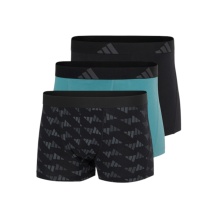 adidas bielizna bokserki Trunk Active Flex Cotton czarny/teal niebieski męskie - 3 sztuki