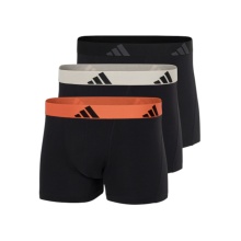 adidas bielizna bokserki Trunk Active Flex Cotton czarny/pomarańczowy/szary mężczyźni - 3 sztuki