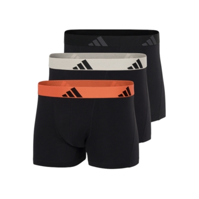 adidas bielizna bokserki Trunk Active Flex Cotton czarny/pomarańczowy/szary mężczyźni - 3 sztuki