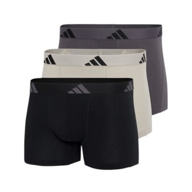 adidas bielizna bokserki trunk Active Flex Cotton czarny/beżowy/szary męskie - 3 sztuki