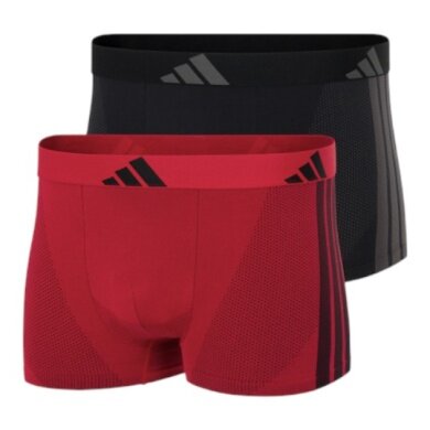 adidas bielizna bokserki trunk Active Micro Stretch bezszwowe - czarny/czerwony - 2 sztuki