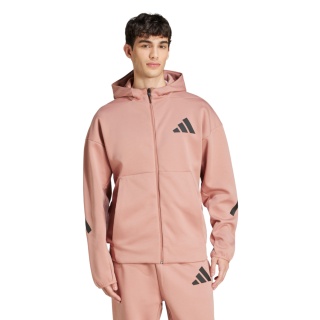 adidas bluza z kapturem Z.N.E. Zip-Hoodie (bawełna/poliester) różowa/jasnopomarańczowa męska