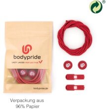 bodypride sznurowadła okrągłe/odblaskowe czerwone 120cm - 1 para