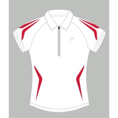 Head Polo Zip biały/czerwony Damski (Rozmiar S)