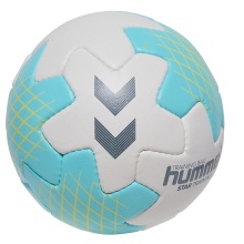 hummel Piłka ręczna hmlSTAR Trening HB (Rozmiar 1) biało/niebiesko/żółta - 1 sztuka