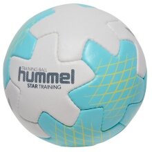 hummel Piłka ręczna hmlSTAR Trening HB (Rozmiar 1) biało/niebiesko/żółta - 1 sztuka
