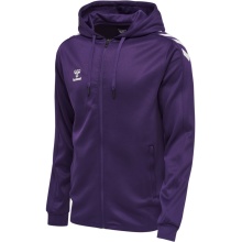 hummel Sportowa kurtka z kapturem hmlCORE XK Poly Zip Hood Sweat (materiał poliestrowy) z kapturem fioletowo/biała męska