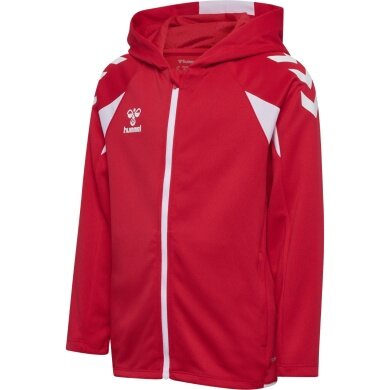hummel Bluza z kapturem hmlCORE 2.0 Full-Zip (100% rec. poliester) czerwono/biała dziecięca