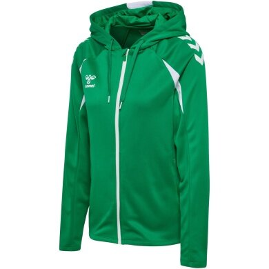 hummel Bluza z kapturem hmlCORE 2.0 Full-Zip (100% rec. poliester) zielona/biała damska