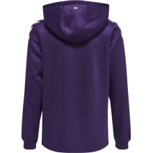 hummel Sportowa bluza z kapturem hmlCORE XK Poly Sweat Hoodie (materiał poliestrowy) z kapturem fioletowy/biały dziecięcy