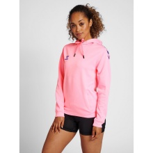 hummel Sportowa bluza z kapturem hmlCORE XK Poly Sweat Hoodie (materiał poliestrowy) z kapturem różowa damska