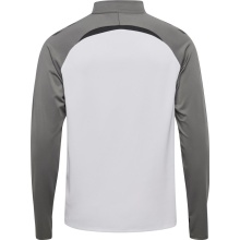 hummel Longsleeve hmlLEAD 2.0 Half Zip (recyklingowany poliester, wysoka oddychalność) biały/szary mężczyźni