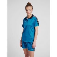 hummel Sport-Polo hmlAUTHENTIC Funkcjonalne (miękki materiał jersey) Krótki rękaw tealblue Damskie