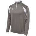 hummel Sportowa koszulka z długim rękawem hmlCORE 2.0 Half Zip (optymalna swoboda ruchów) szara/biała męska