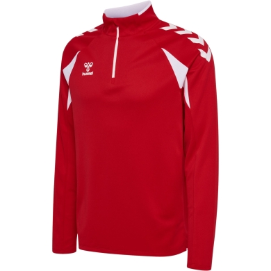 hummel Sportowa koszulka z długim rękawem hmlCORE 2.0 Half Zip (optymalna swoboda ruchów) czerwono/biała dla mężczyzn