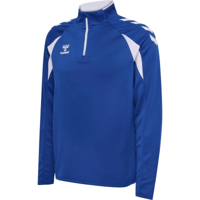 hummel Sportowa koszulka z długim rękawem hmlCORE 2.0 Half Zip (optymalna swoboda ruchów) niebiesko-biała męska