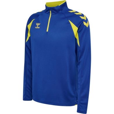 hummel Sportowa koszulka z długim rękawem hmlCORE 2.0 Half Zip (optymalna swoboda ruchów) niebiesko-żółta Mężczyźni