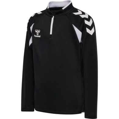 hummel Sportowa koszulka z długim rękawem hmlCORE 2.0 Half Zip (optymalna swoboda ruchów) czarna/biała dla chłopców