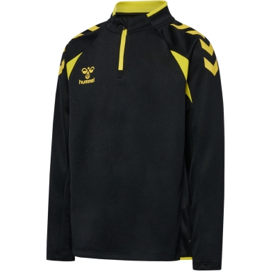 hummel Sportowa koszulka z długim rękawem hmlCORE 2.0 Half Zip (optymalna swoboda ruchów) czarna/żółta dla chłopców