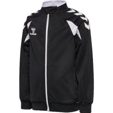 hummel Kurtka treningowa hmlCORE 2.0 Track Zip (100% rec. poliester) czarno-biała chłopcy