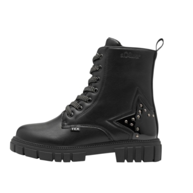s.Oliver zimowe buty 5-46200-43 z membraną Tex i miękką pianką czarne dziewczęce