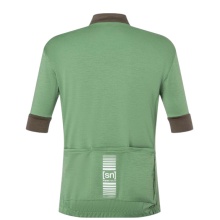 super natural koszulka rowerowa Gravier Camisa (wełna merino, 3 tylne kieszenie) zielona męska