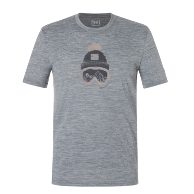 super natural T-shirt Freizeit Gogeanie (Merino-Mix) szary melange męski