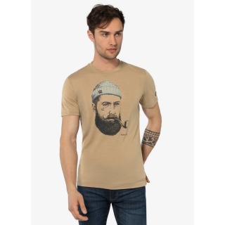 super natural Koszulka turystyczna/rekreacyjna Sailor Tee (Mieszanka Merino) piaskowy brąz Mężczyźni