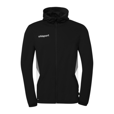 uhlsport Bluza z kapturem Equipe 29 Multi Hood (100% poliester) czarna/biała/szara męska