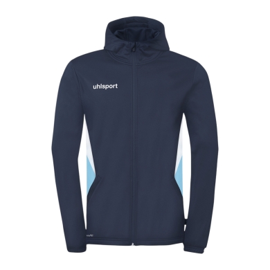 uhlsport Bluza z kapturem Equipe 29 Multi Hood (100% poliester) granatowa/biała/niebieska męska